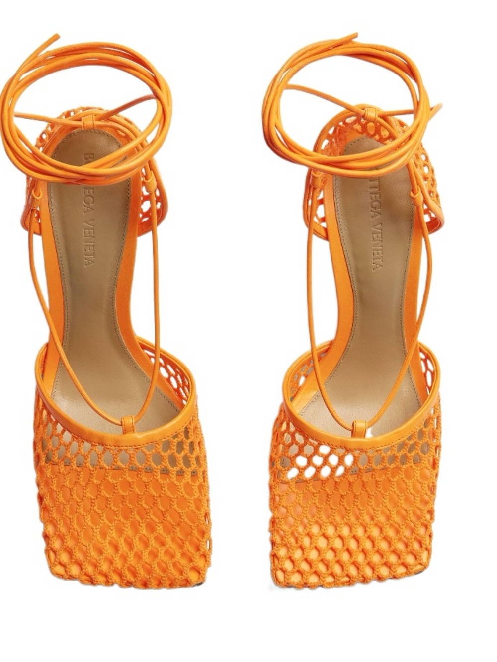 NWT Bottega Veneta Stretch Mesh Heel in Tangerine Orange - Size EU 40 - Picture 4 of 8